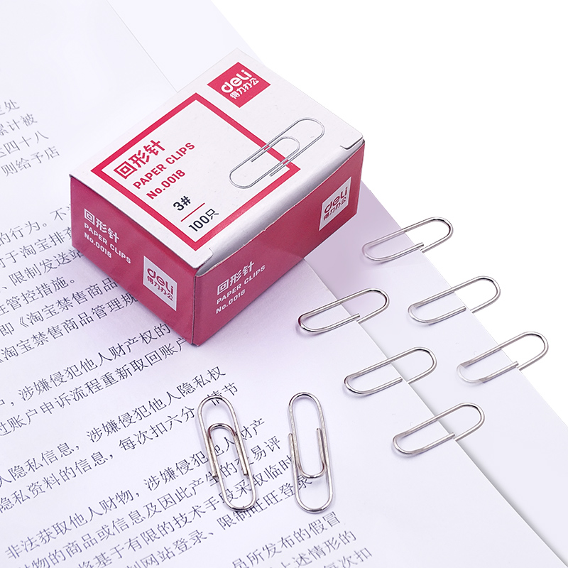 Powerful 0018 paper clip metal nickel-plated paper clip 3#100 color paper clips office supplies stationery
