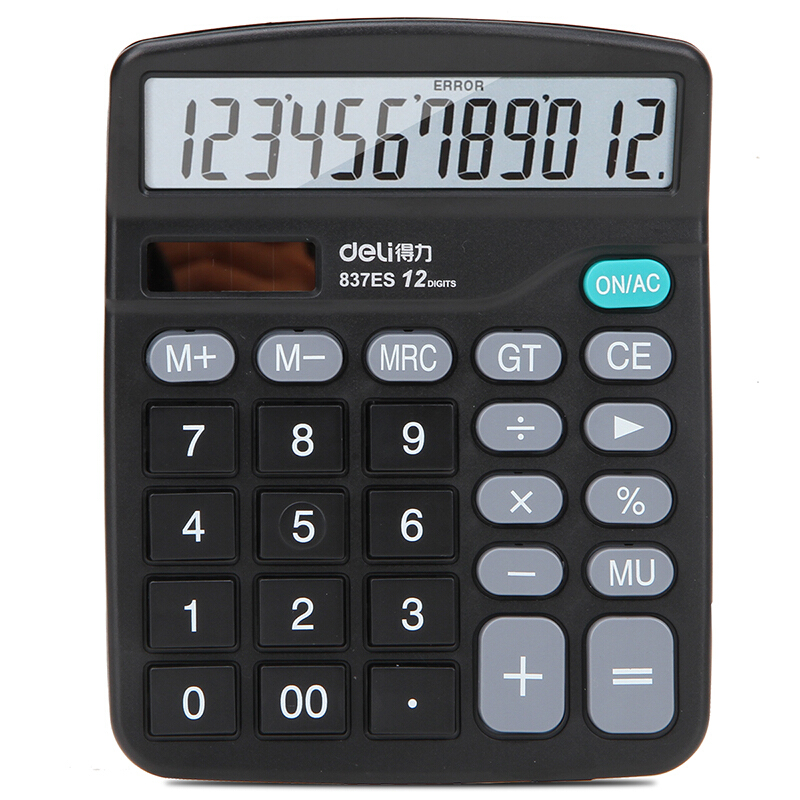 Deli 837es computer large screen 12-bit solar calculator accounting and financial special office supplies stationery