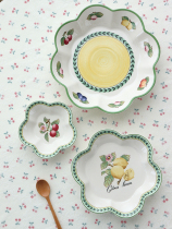 Export German Vipo France Garden Series Ceramic Flower Plate Fruit Salad Bowl Deep Soup Bowl