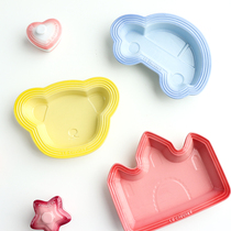 Export French gradient car bear Castle shape deep plate cute childrens dinner plate fruit snack plate home