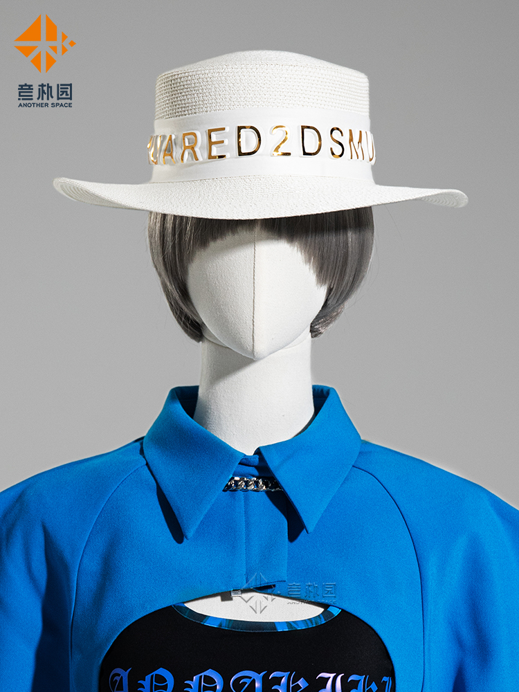 Italian park Garden clothing store model wig female window props Wig model shelf model head model wig short hair