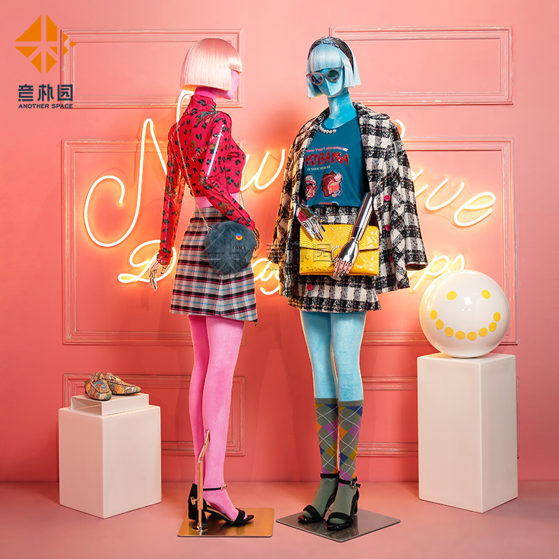 Willa Park Women's Clothing Store Korean Version Full Body Right Angle Shoulder Upscale Model Props Shop Window People Bench Subrack