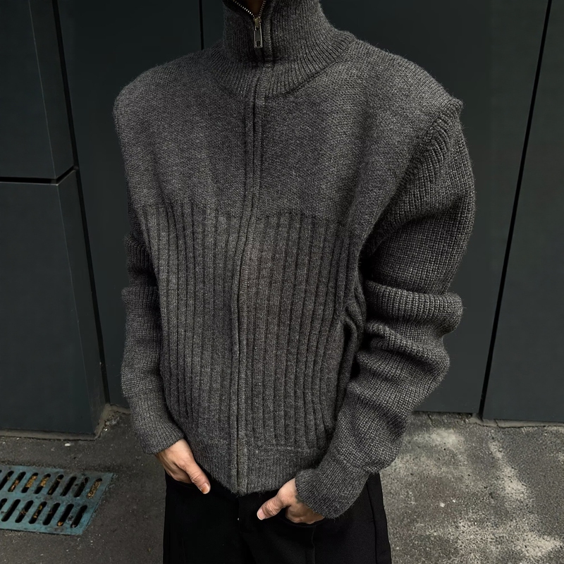 Winter Thick Maillard Style Short High-Neck Double-Zip Cardigan Sweater for Men and Women, American Trendy Brand Winter Jacket Winter Thick Maillard Style Short High-Neck Double-Zip Cardigan Sweater for Men and Women, American Trendy Brand Winter Jacket