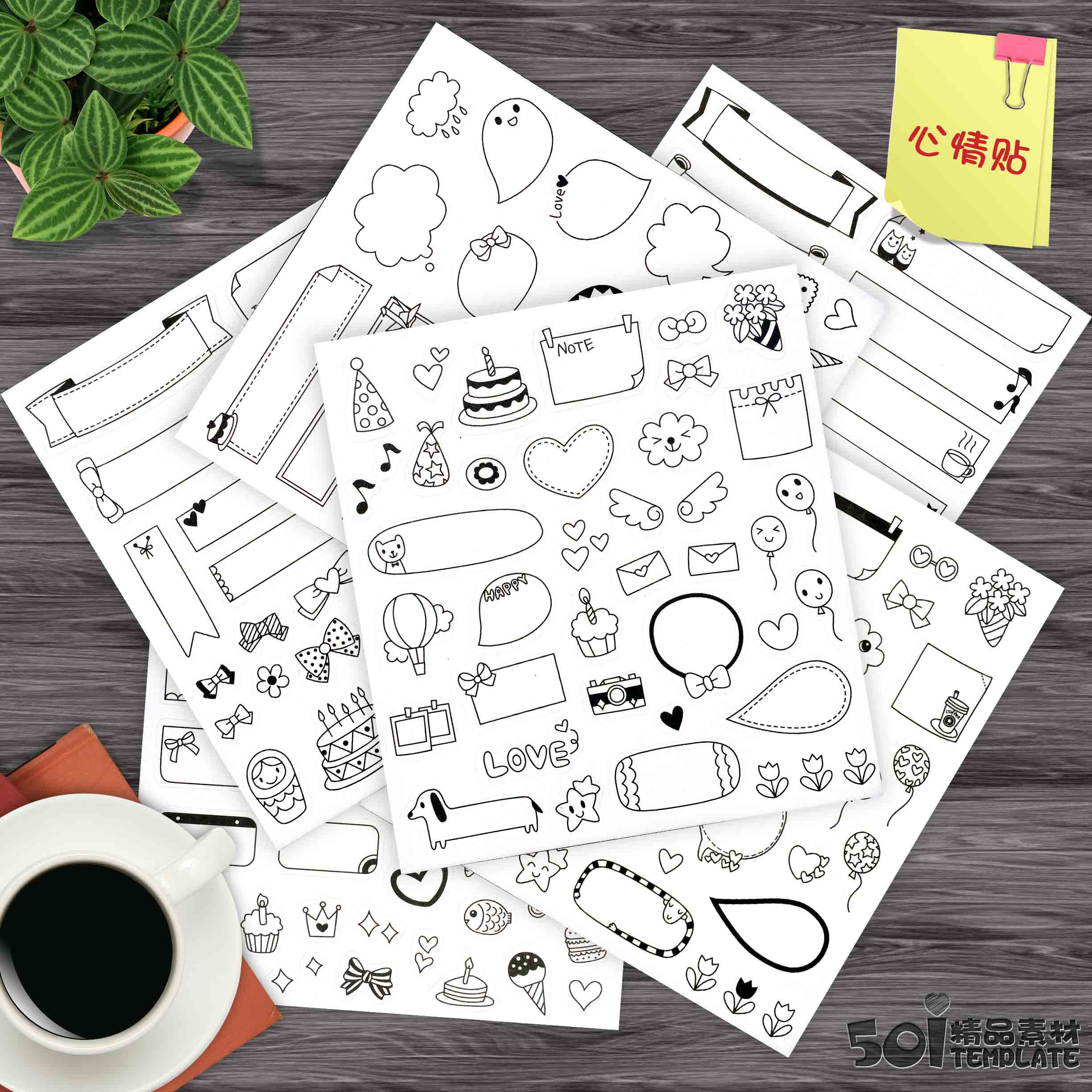 Korean cute photo stickers, diary stickers, mood stickers, growth book stickers, decorative photo stickers