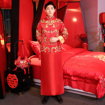 2021 new autumn and winter Xiuhe clothing mens Tang suit Chinese groom wedding dress male toast clothing Tang suit dragon and phoenix gown