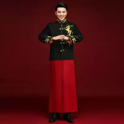 Xiuhe clothing male Zhu Xiaotian star same Chinese style men's wedding dress groom clothing toast clothing Tang suit dragon and phoenix hanging