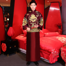 Qilong same style Xiuhe clothing male groom Chinese wedding dress Xiuhe mens wedding show and Tang costume costume