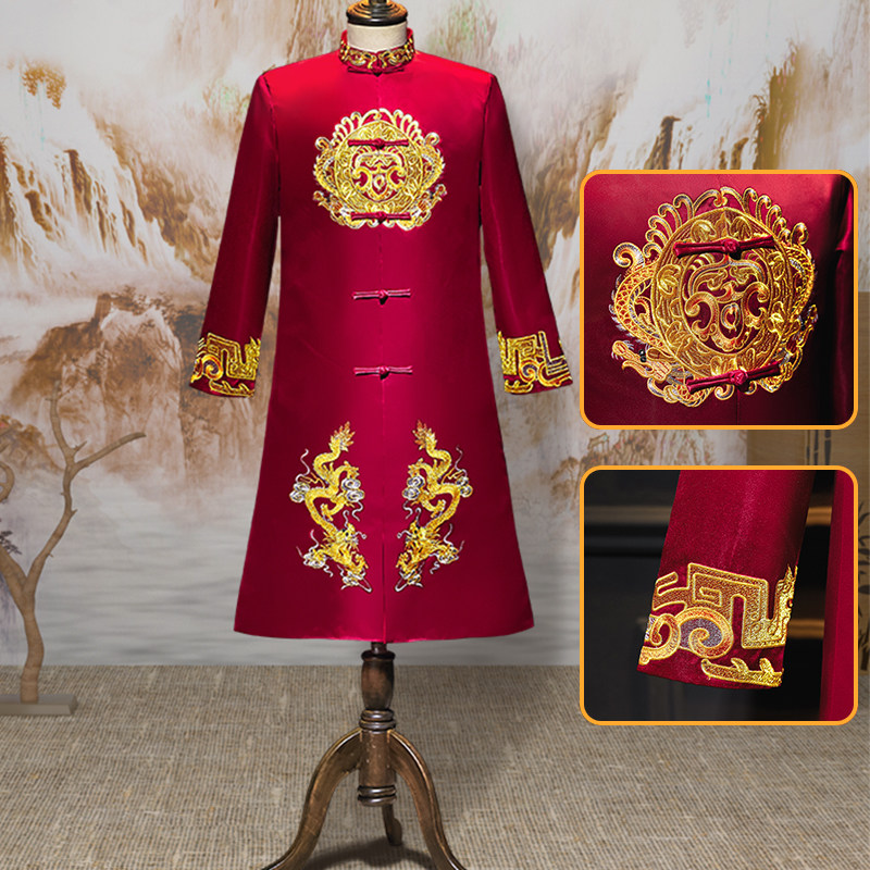 Xiuhe clothing male groom Chinese wedding dress autumn 2021 New Tang dress large size Xiuhe men winter dragon and phoenix gown