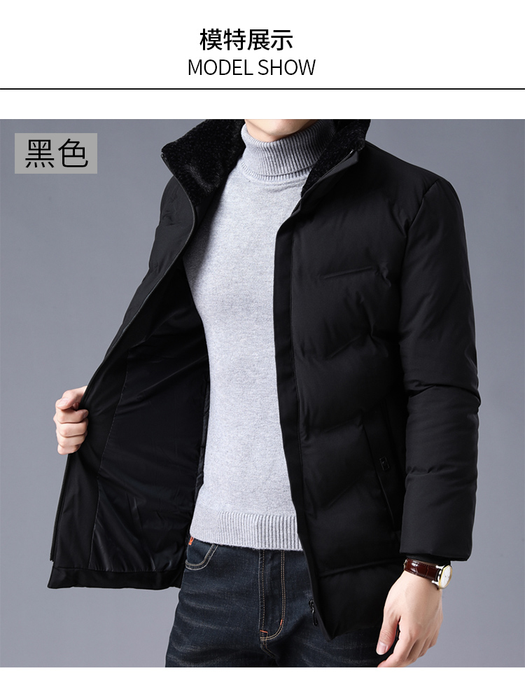 Áo khoác cotton nam Playboy 2018 mùa đông nam trung niên mới lông cổ áo xuống áo khoác cotton áo khoác nam cotton áo khoác gió nam