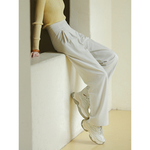 Ou Rui Japanese fabric ~ hanging feeling loose wide-legged trousers high waist straight suit pants children spring and autumn