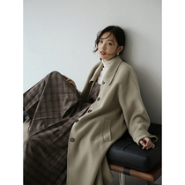 Ou Rui ◆ French retro Hepburn style ~ woolen jacket double-sided cashmere coat womens long winter