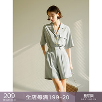 Eu can be sprinkled with elegant loose leisure Herbena wind suit short sleeve shorts Two sets one-piece trousers female summer