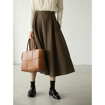 Ou Rui Hepburn style ~ high waist thin small man black skirt a character temperament umbrella big swing skirt female spring and autumn