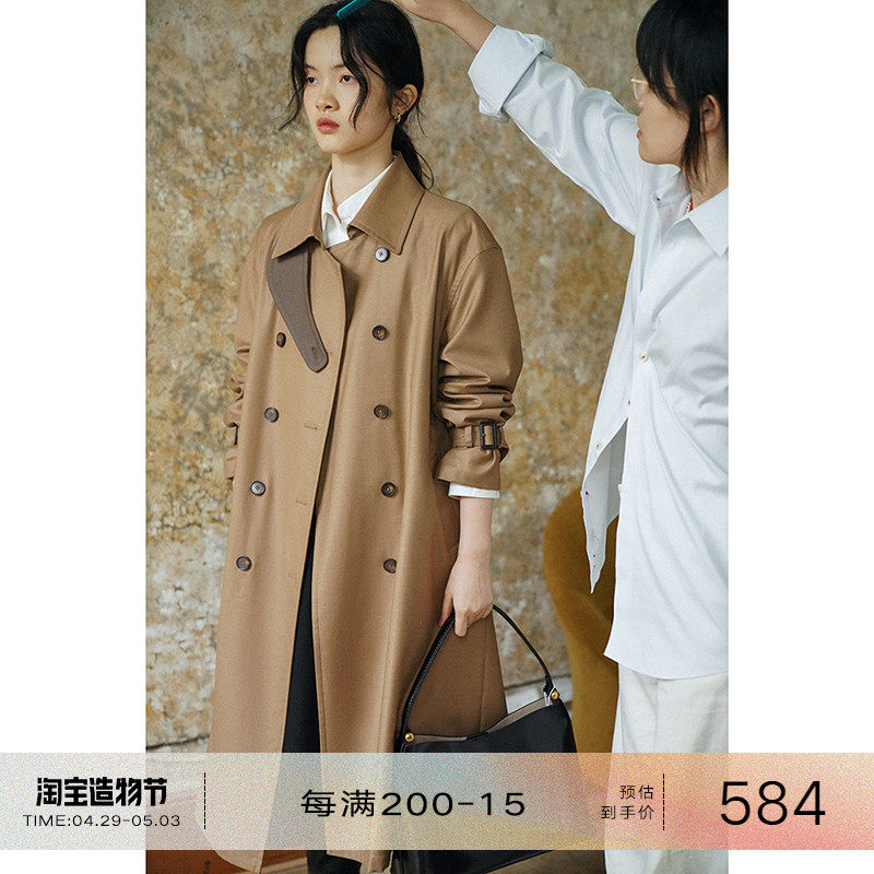 Okoli◆ Wool blended coloured coloured coloured coloured coloured coloured coloured coloured coloured coat of the small man in the early spring