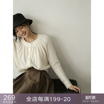 Eurocan Reture senses cashmere ~ gentle and lazy wind knit cardigan loose with short fur coat jacket female winter