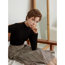 Okerei  zero touch”semi-high-neck long-sleeved t-shirt bottoming shirt Modal thin slim-fit top womens early spring