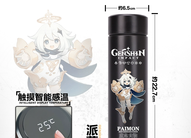 RANMO Anime Game Genshin Impact Venti Paimon Klee Diluc Qiqi Keqing Stainless Steel Vacuum Cup Thermos Water Bottle Xmas Gift -Zentai shop online