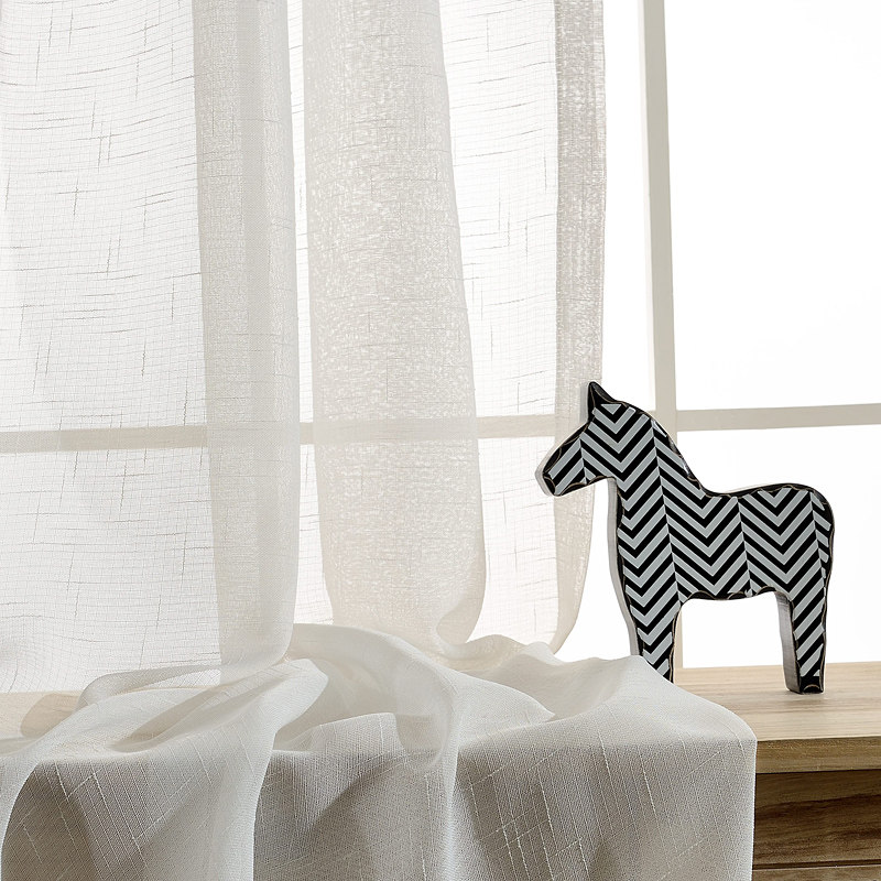 Modern living room bay window curtain balcony gauze gauze curtain finished custom white curtain gauze semi-shading