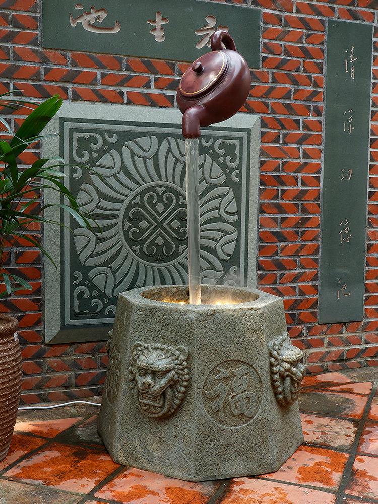 Net red Hanging sky pot Water fountain Teapot Teahouse Winery Lucky creative landscape decoration Opening gift ornament