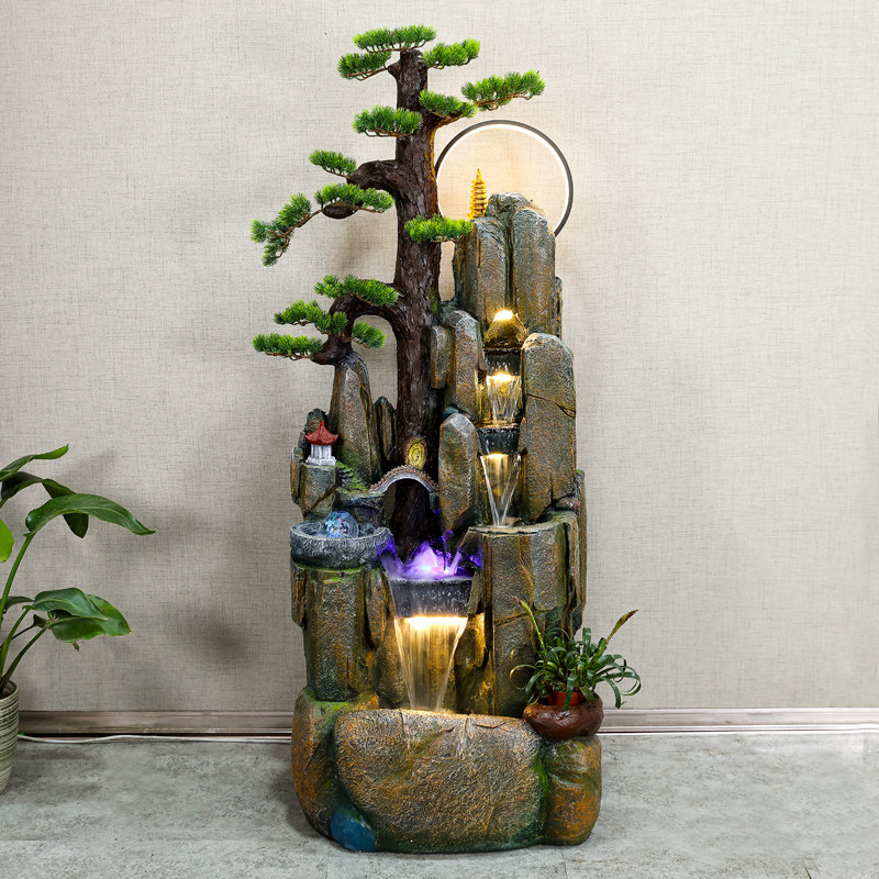 Welcoming Songyu Pond Rockery Water Fountain Indoor Living Room Humidifier Decoration Floor Ornament Landscape Opening Gift