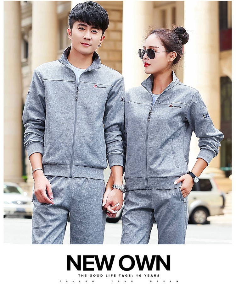 Bộ đồ len đôi mùa thu 2018 mới nam và nữ áo len cardigan Quần áo thể thao Hàn Quốc size lớn hai áo áo cầu lông
