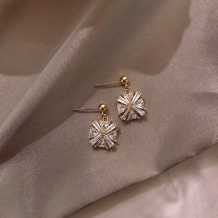 Long Earned Earrings 2023 New Tide Korea Temperament Earrings 100 Hitch Mesh Red Simple Ear Nail Girl Pure Silver Anti Allergy-Taobao