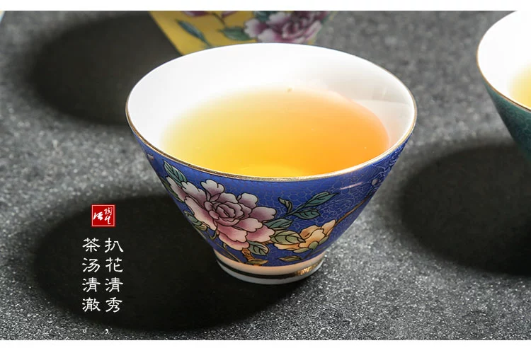 Kung Fu Tea Set Tea Cup Jingdezhen Gốm sứ Cup Cup Tea Cup Cup Cup Puer Personal Master Cup Cup Cup - Trà sứ