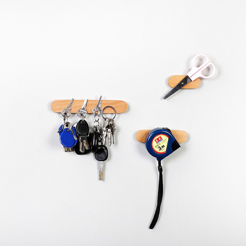 Key storage ornaments solid wood porch entrance door hanging wall free punching refrigerator paste magnetic suction creative wall hanging