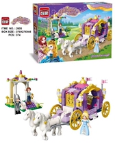 Enlightenment 2605 Violet Royal Carriage Princess House Grain Parquet Castle Model Accumulated Toys