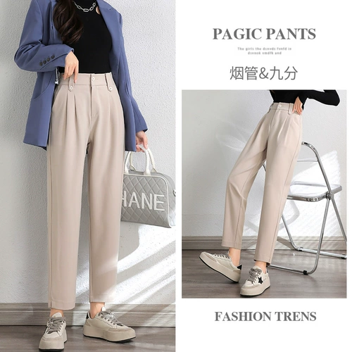 Абрикосовый пиджак классического кроя, демисезонные осенние штаны для отдыха, высокая талия, свободный крой, коллекция 2022, подходит для подростков, большой размер