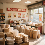 开心吧吧餐饮用品的LOGO