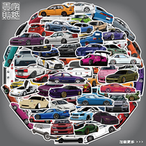 100 Japanese graffiti JDM modified car luggage sticker laptop ipad decoration waterproof car stickers