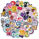 Мультяшная классическая мозаика, ноутбук, кофейная водонепроницаемая наклейка, мобильный телефон