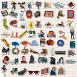 Ретро ноутбук, мобильный телефон, кофейный термос, водонепроницаемая наклейка, европейский стиль