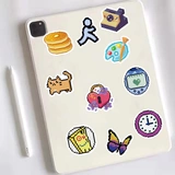 Мультяшная классическая мозаика, ноутбук, кофейная водонепроницаемая наклейка, мобильный телефон