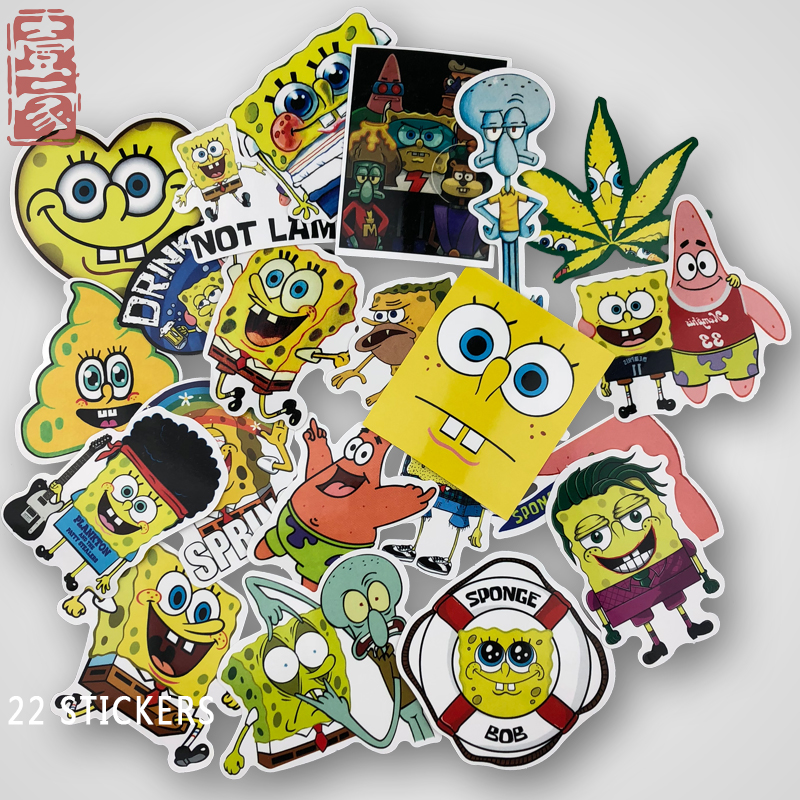 SpongeBob Pai Daxing creative cartoon stickers luggage suitcase stickers luggage case skateboard guitar waterproof stickers