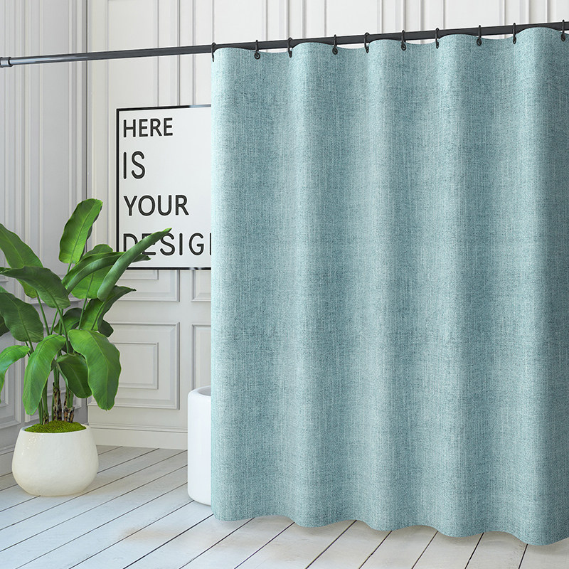 Bathroom curtain waterproof set non-perforated partition window shower room cosmetic room shower curtain hanging curtain mildew thickening Japan