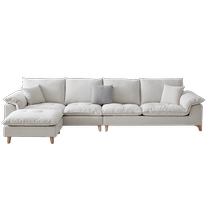 Quanyou Home Modern Simple Fabric Sofa 2024 New Living Room Straight Three-Seater Sofa 111113