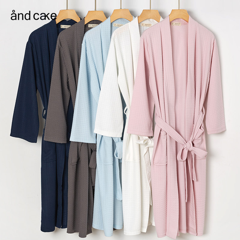 Summer lovers sleeping robes thin bathrobe ladies bathrobes with long water absorbent wool towels The men's hotel sleeps for spring and autumn days