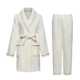Кремовый белый банный халат, штаны
