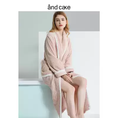 Nightgown women's winter thickened lengthened plus velvet coral velvet yukata winter pajamas Flannel bathrobe spring and autumn and winter models