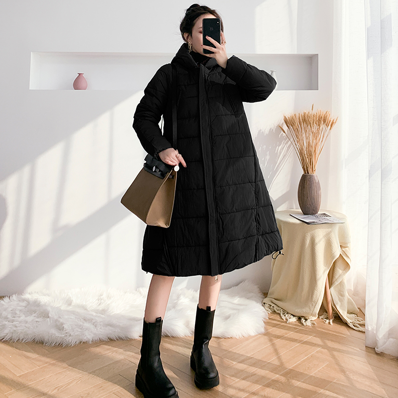 Pregnant woman's down clothes female midlength version 2020 winter dress thickened cotton clothes loose Korean version winter large size cotton padded jacket jacket