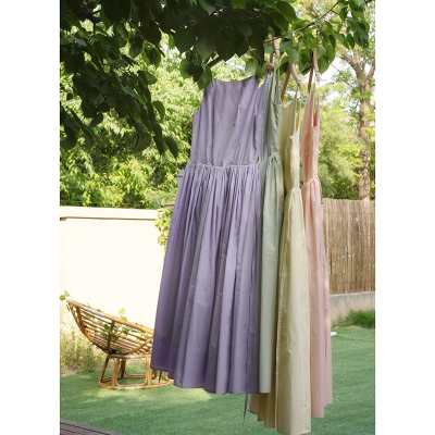 taobao agent Cotton colored retro long slip dress, French retro style