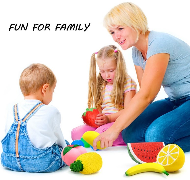 Squishy chậm rebound mềm nhúm dâu dứa trái cây mô phỏng bánh mì ép giải nén bộ đồ chơi - Đồ chơi gia đình công chúa búp bê