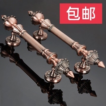 Door handle Wooden door Glass door open installation push-pull door handle Central European antique green bronze KTV handle 310