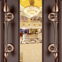 Door handle Wooden door Glass door open installation push-pull door handle Central European antique green bronze KTV handle 310