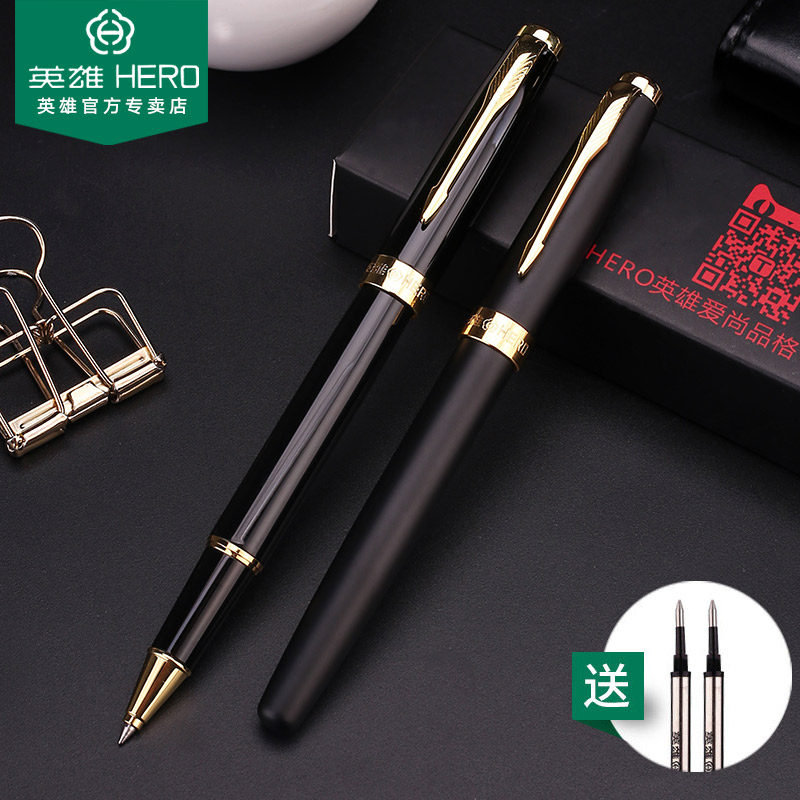 HERO Hero 1502 Sign Pen Metal Business Office Sign Pen Student with book Write a calligraphy Water-based Pen Custom Pen Delivery Gift Signature Pen Advertisement Pen Lettering