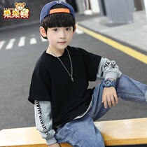 8 Boys Spring and Autumn Childrens Wear Boys High School Childrens Student base shirt 9 Korean Tide Two Sweats 5-12 years old 10