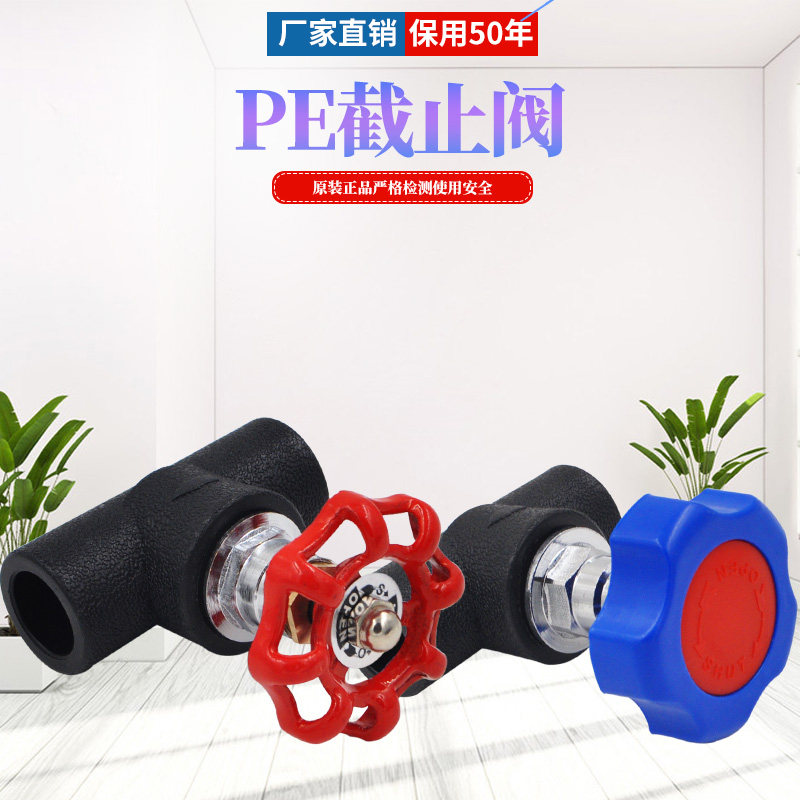 PE lift stop valve 20 4 minutes 25 PE valve HDPE water supply pipe fittings Socket type PE pipe fittings