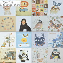 Kindergarten childrens room bathroom playground color cartoon ceramic background wall small tiles non-slip floor tiles 300